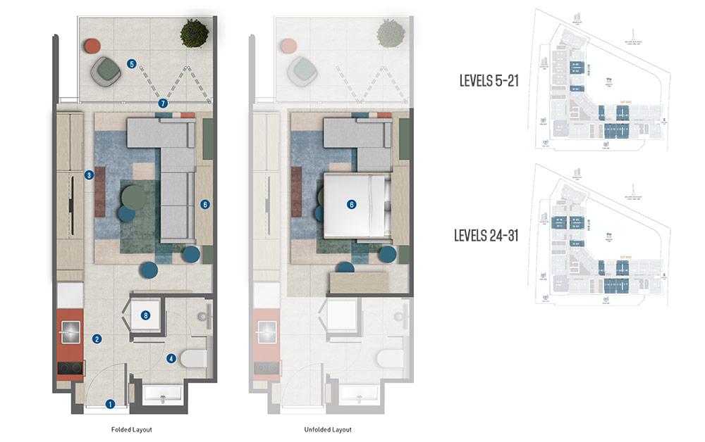 Rove Home Marasi Drive Studio Floor Plan